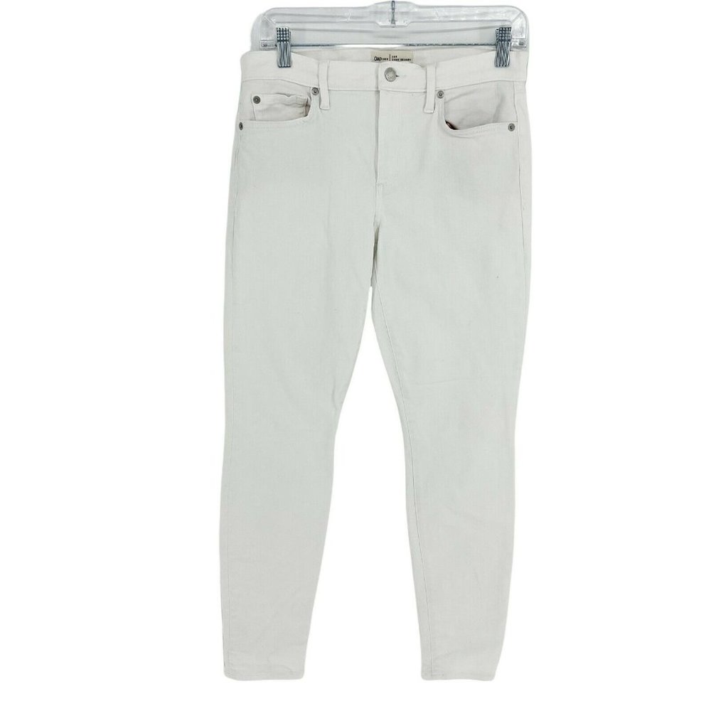 Gap 1969 Jeans Women's 28 True Skinny White Denim White Stretch Denim Ca…